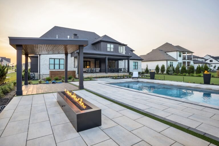 Middle Tennessee backyard luxury fire feature