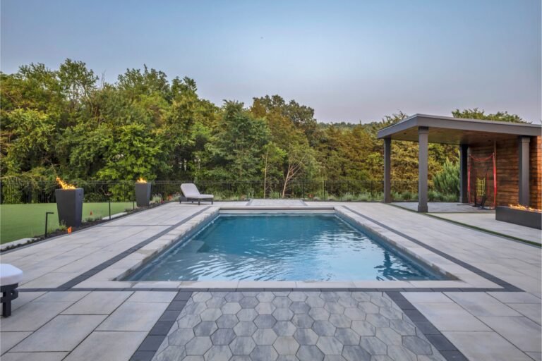 fiberglass pool Nashville luxury backyard design