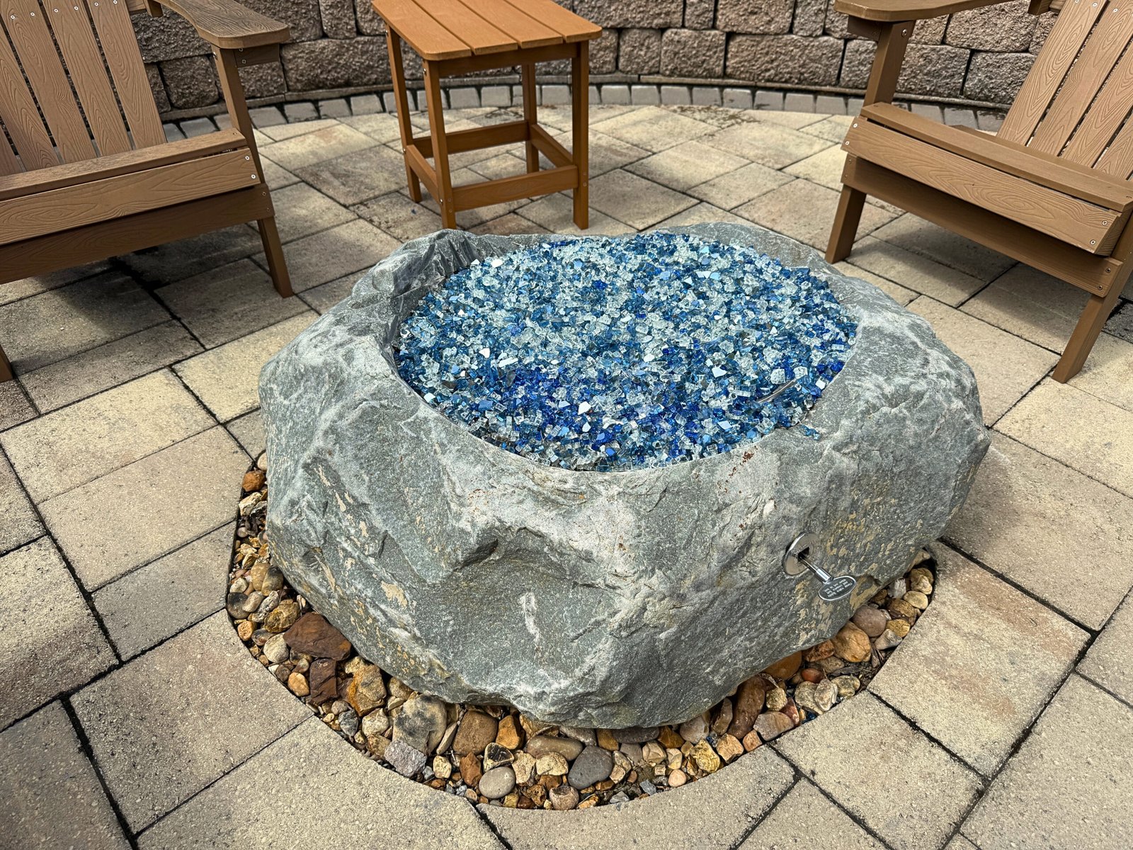 Luxury boulder fire pits with locally sourced stone, built in Franklin, Tennessee