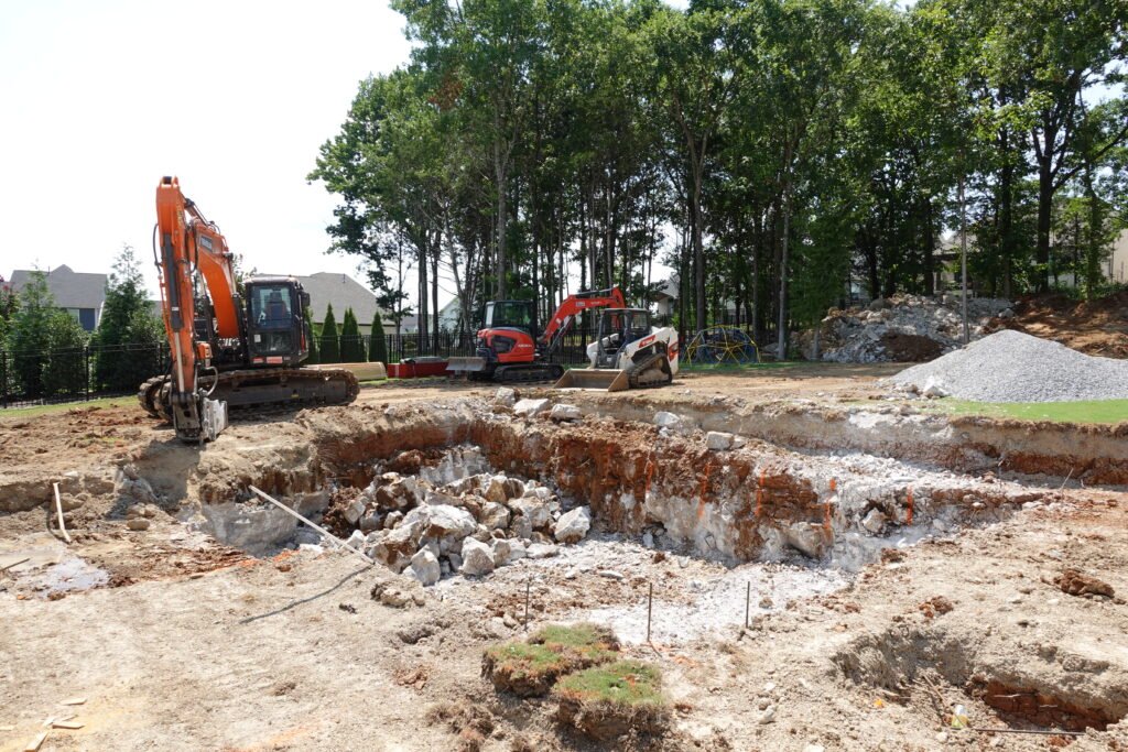Excavation underway for a new pool